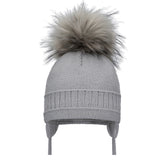 Pom Pom Envy Single Cable Hat Grey